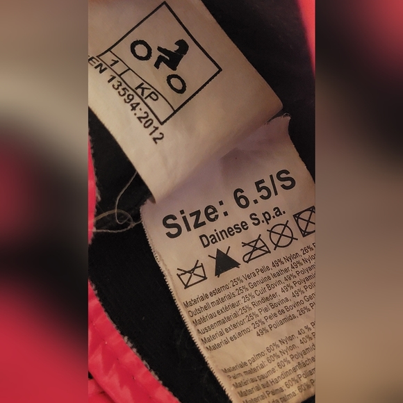 Dainese Carbon D1 Long Lady Gloves Black / White / Pink - Picture 8 of 9